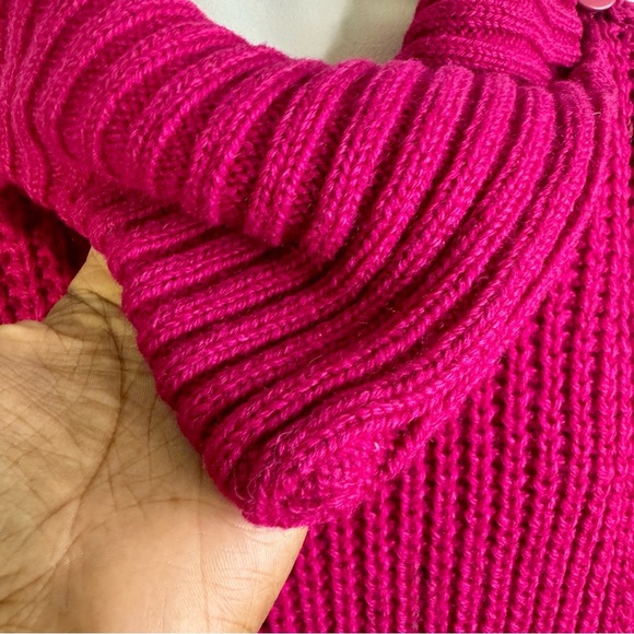 SPANNER VINTAGE PINK WOOL SWEATER JACKET 2 in 1 SWEATER DRESS CHUNKY SWEATER - Picture 11 of 16